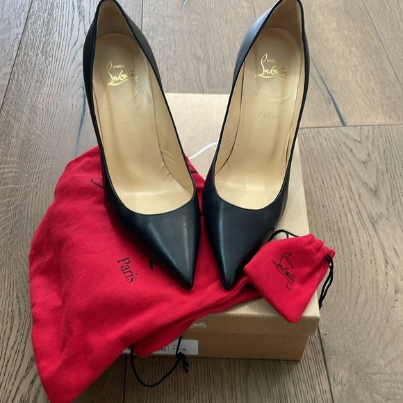 Christian Louboutin So Kate Black Napa Leather Stiletto Heels 85mm Size 39.5 - Picture 2 of 11
